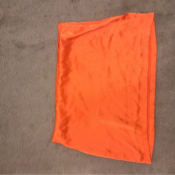 Free People Blaze Orange All The Way Satin Mini Skirt summer classic casual - Picture 5 of 7